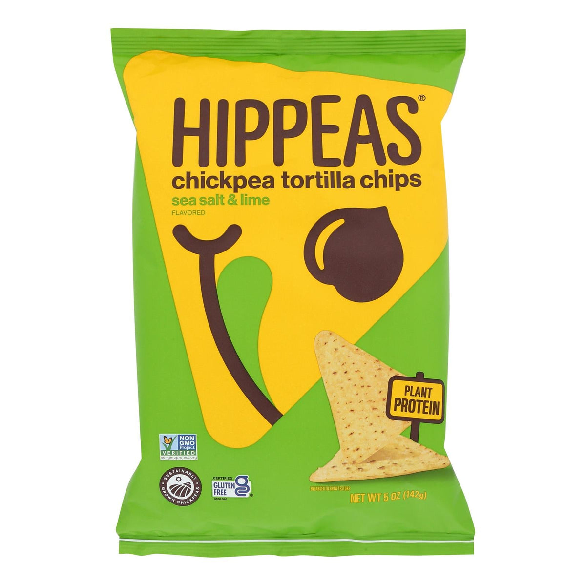 Hippeas Chickpea Tortilla Chips, Sea Salt & Lime, 5 oz (Case of 12)