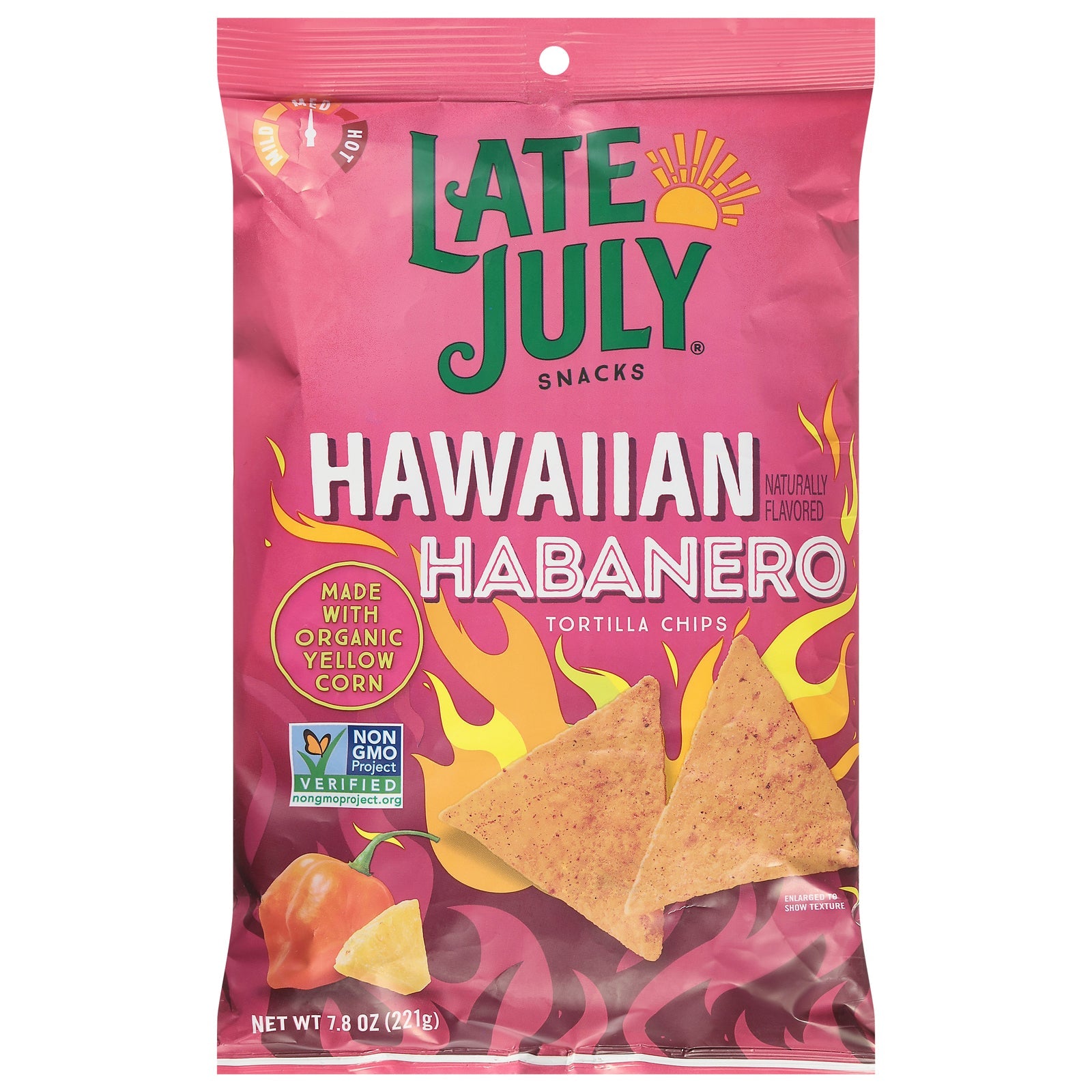 Late July Snacks Tortilla Chips: OG3, Hawaiian BBQ, Hot Hawaiian - 12 x 7.8 Oz Bags