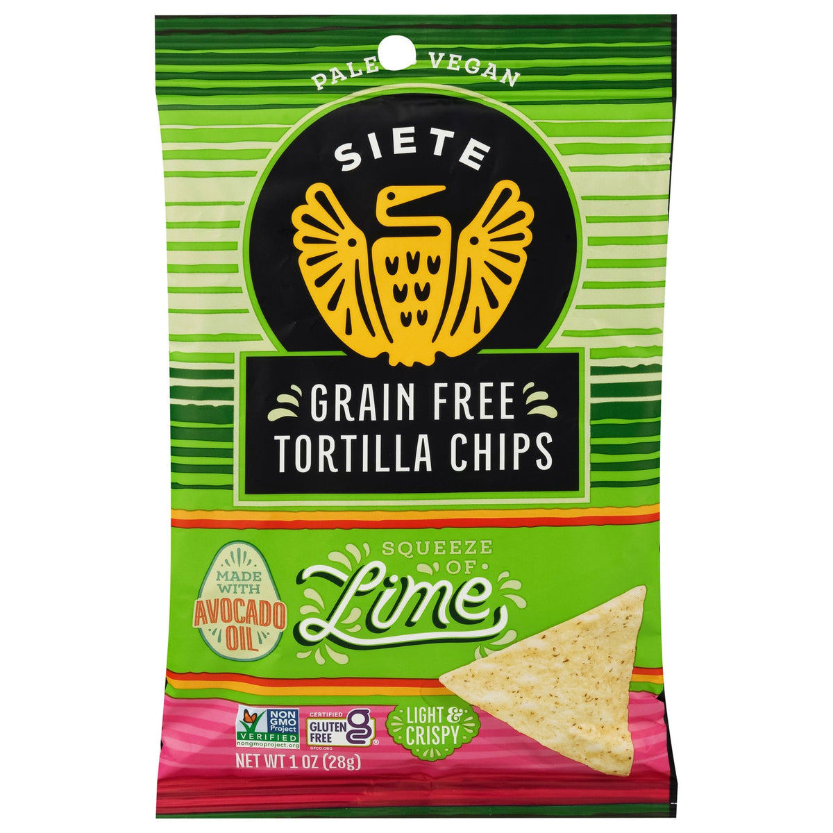 Siete Lime Tortilla Chips, 1 oz (Case of 24)