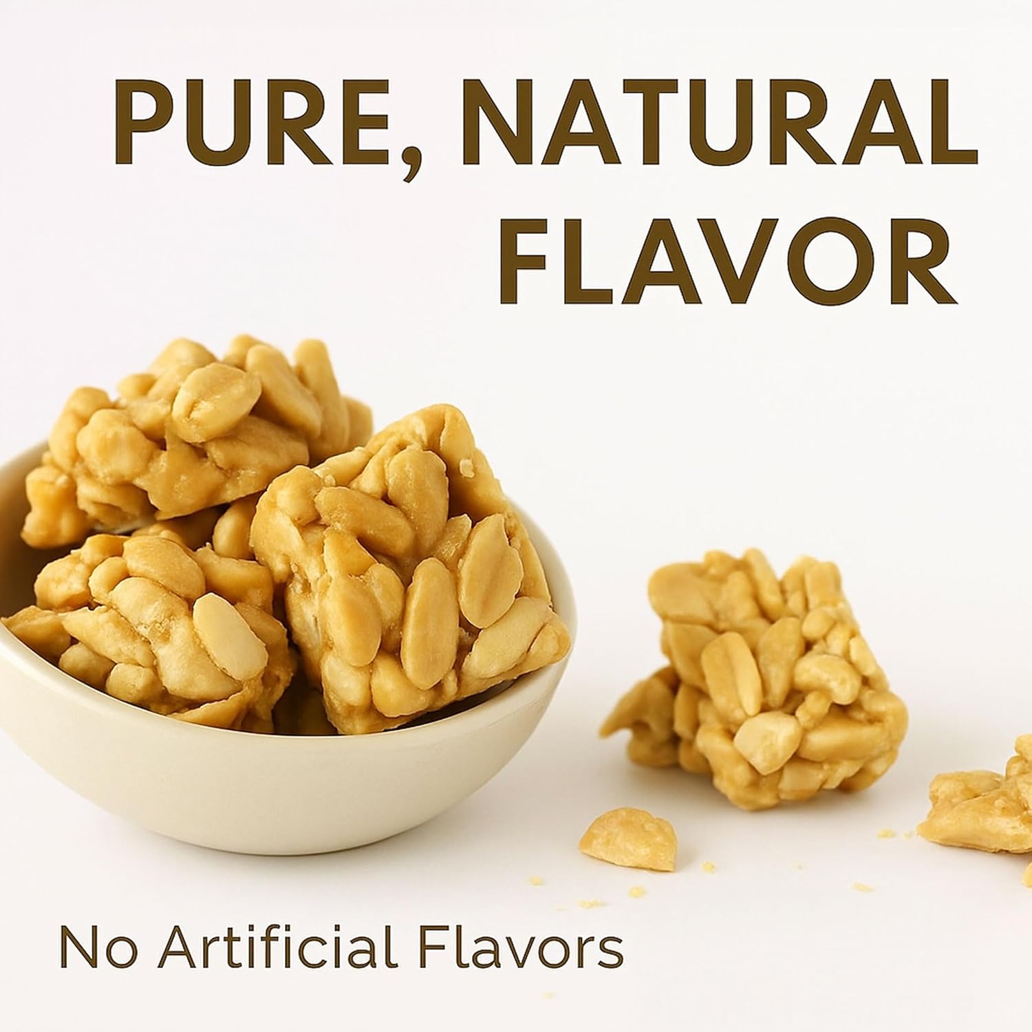 Andy Anand Sugar-Free Peanut Brittle, 1 lb – Vegan, Keto-Friendly, No Added Sugar, Old-Fashioned Handmade Snack – Birthday & Holiday Gift