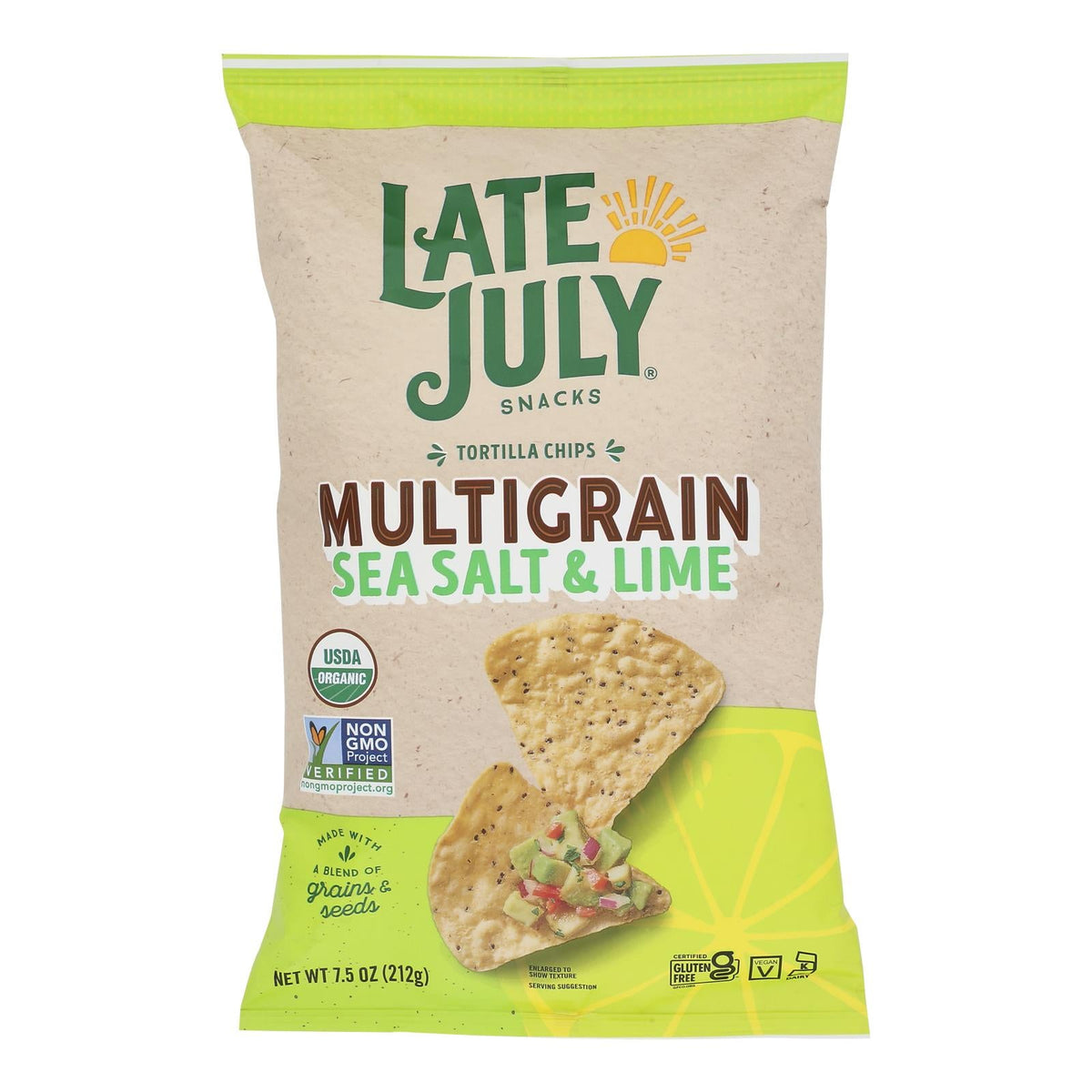 Bgs Late July Snacks - Tort Chips Mltgrn Ss Lm (Pack of 12 7.5 Oz Bags)