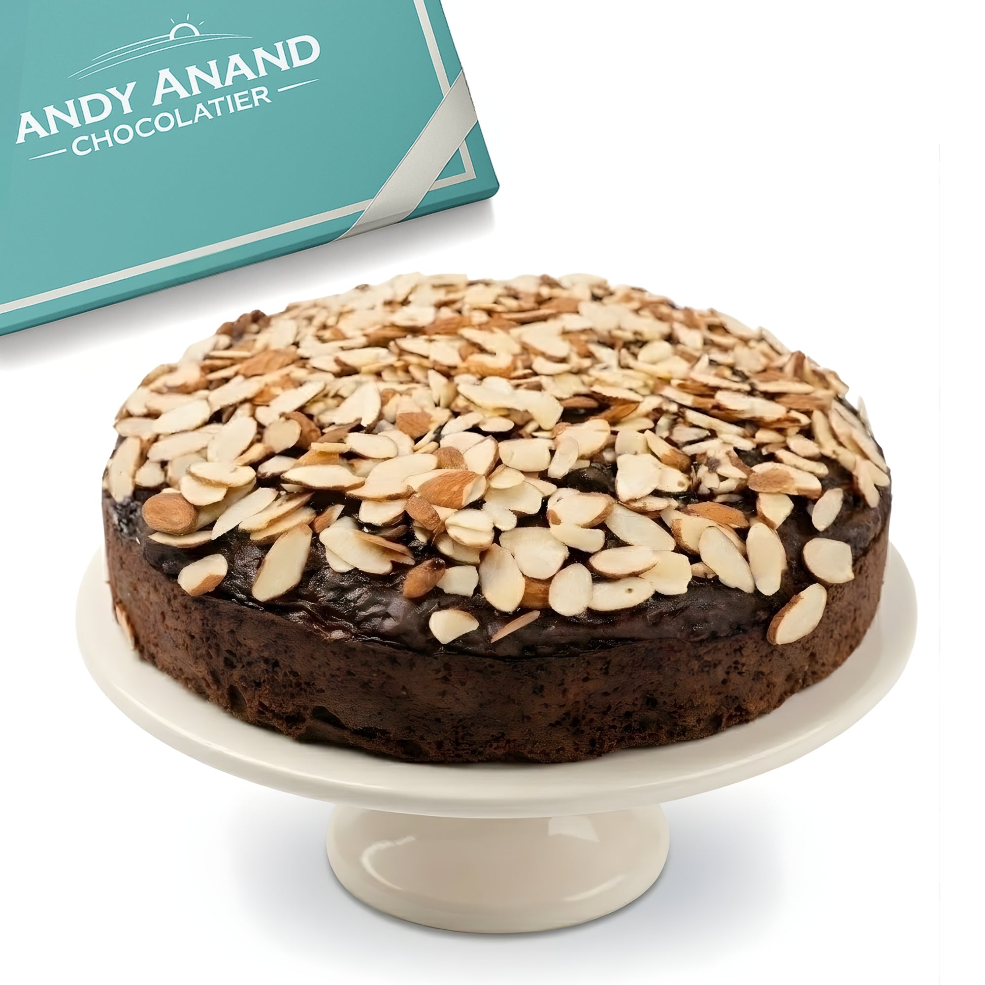 Andy Anand Sugar-Free Chocolate Almond Cake, 9-Inch, 2.5 lb – Stevia Sweetened, Handcrafted, Diabetic-Friendly Birthday & Celebration Gift