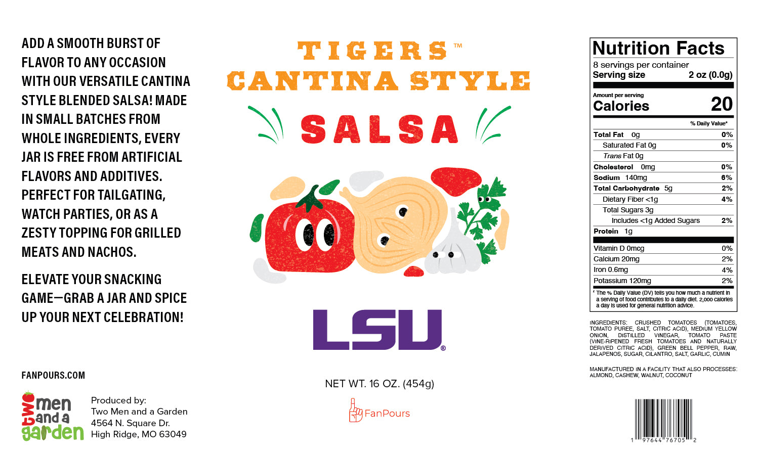 LSU Tigers Salsa Medium Cantina Style