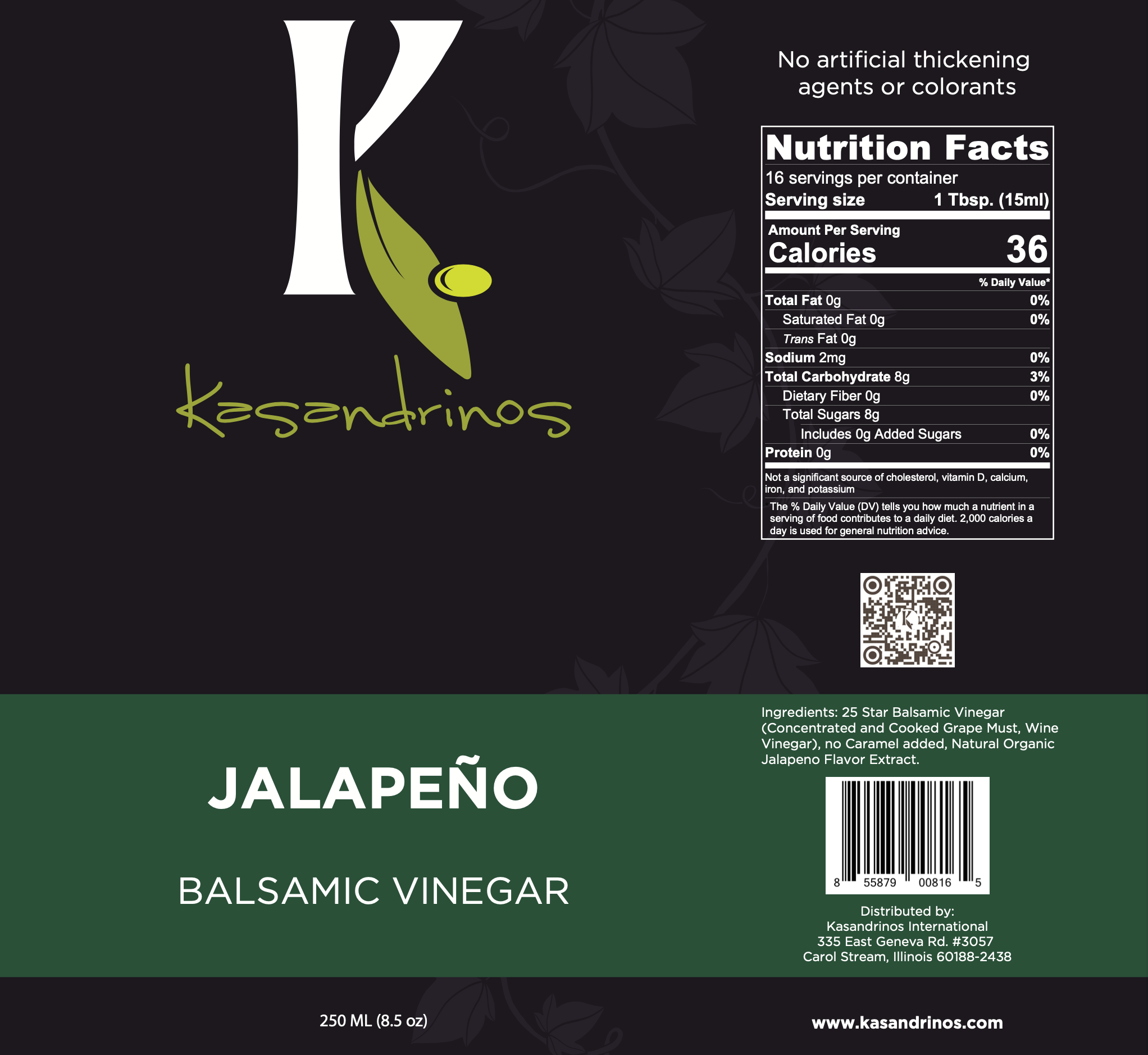 Jalapeño Balsamic Vinegar - 250ml