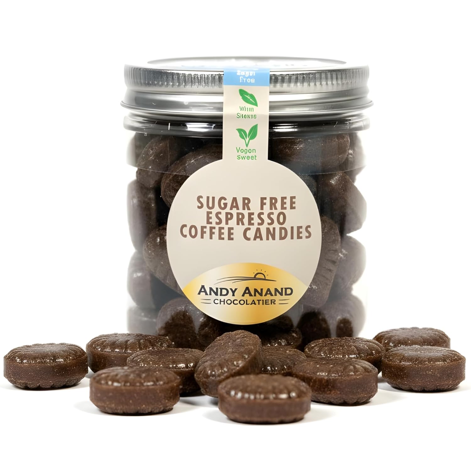 Andy Anand Sugar-Free Coffee Hard Candy (60 pc, 7 oz) | European Imported, Gluten-Free | Local SoCal Bakery