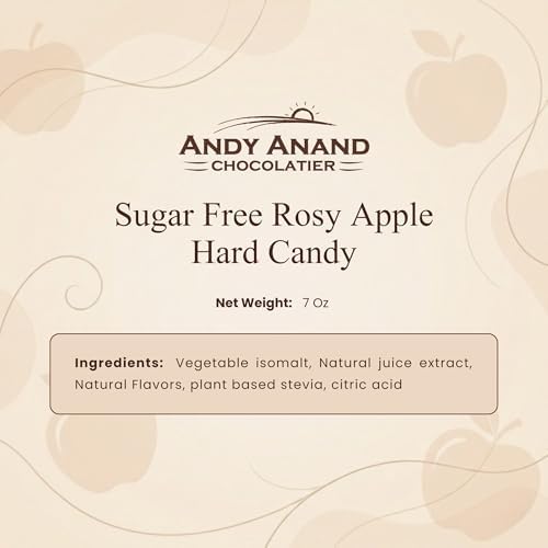 Andy Anand Sugar-Free Rosy Apple Hard Candy (25 pc) | Sugar-Free & Keto Candy | Local SoCal Bakery