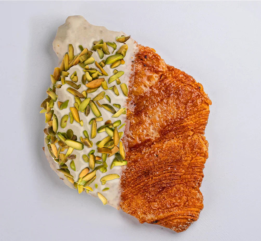 Andy Anand White Chocolate Pistachio Croissants (10 pc, 2 lbs) | Hand-Baked Pastry | Local SoCal Bakery