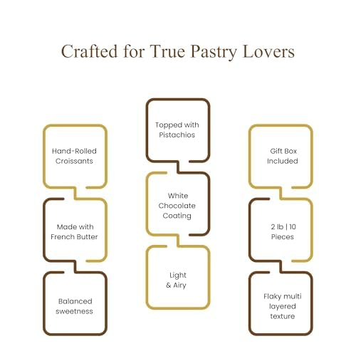 Andy Anand White Chocolate Pistachio Croissants (10 pc, 2 lbs) | Hand-Baked Pastry | Local SoCal Bakery