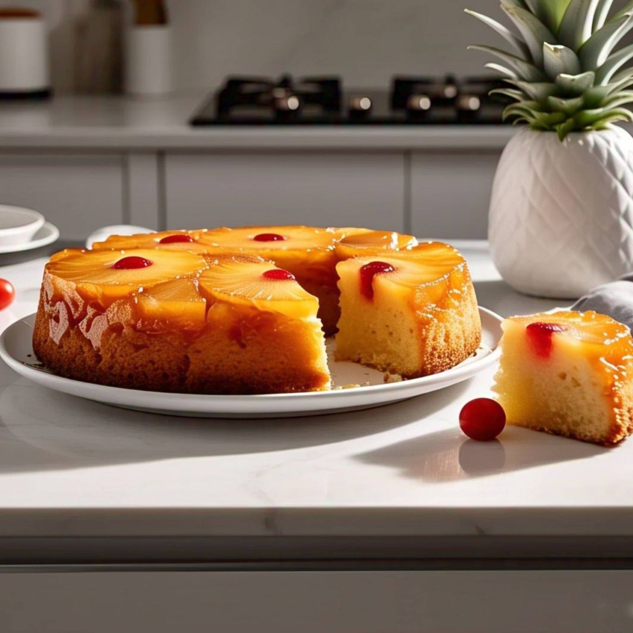 Andy Anand Gluten-Free Pineapple Upside-Down Cake, 9-Inch, 2.4 lb – Caramelized Pineapple, All-Natural, No Preservatives, Birthday Gift Box
