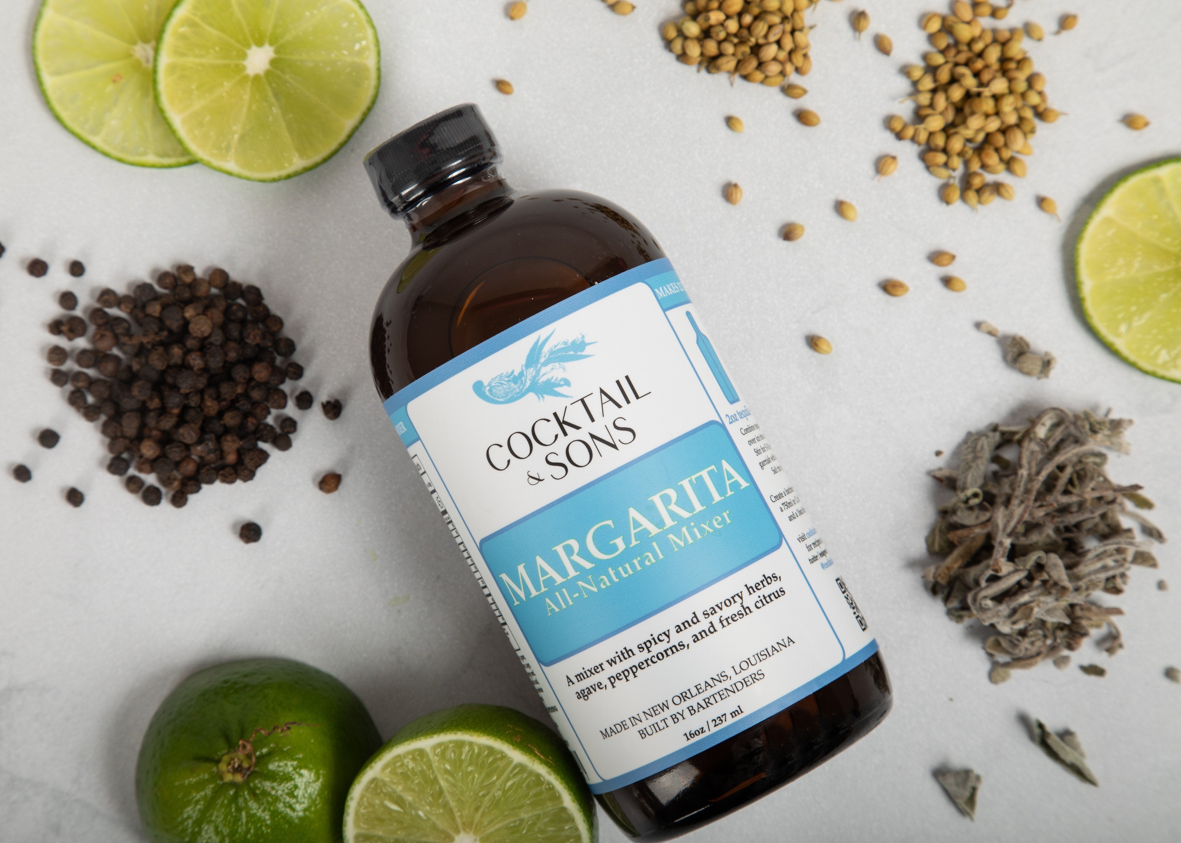 Margarita Mixer | Cocktail & Sons | All Natural Cocktail Mixers (16oz)