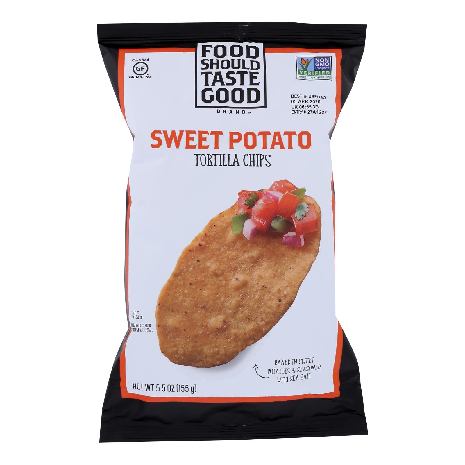 Food Should Taste Good Sweet Potato Tortilla Chips (Pack of 12 - 5.5 Oz.) for a Guilt-Free, Healthier Snack