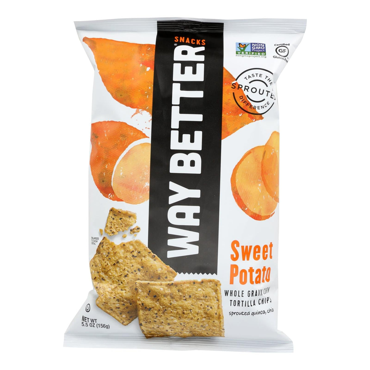 Way Better Snacks Sweet Potato Tortilla Chips, 5.5 oz (Case of 12)