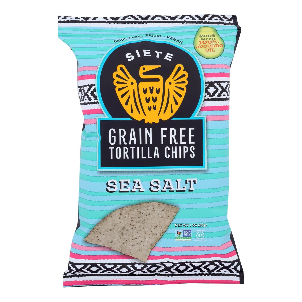 Siete Sea Salt Grain Free Tortilla Chips, 1 oz (Case of 24)