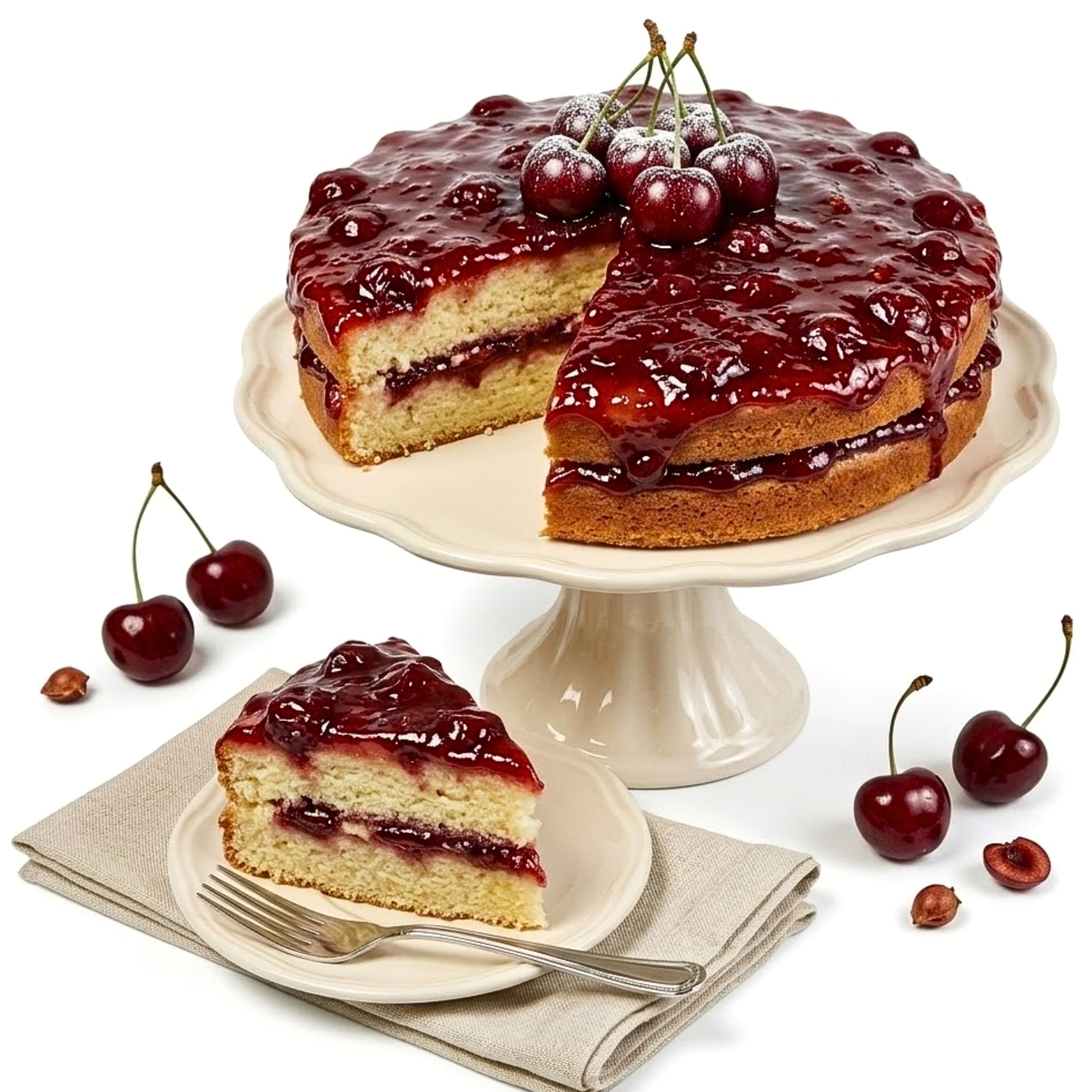 Andy Anand Sugar-Free Cherry Cake, 9-Inch, 2.9 lb – Gourmet, Freshly Baked, All-Natural, No Preservatives, Diabetic-Friendly Birthday Gift
