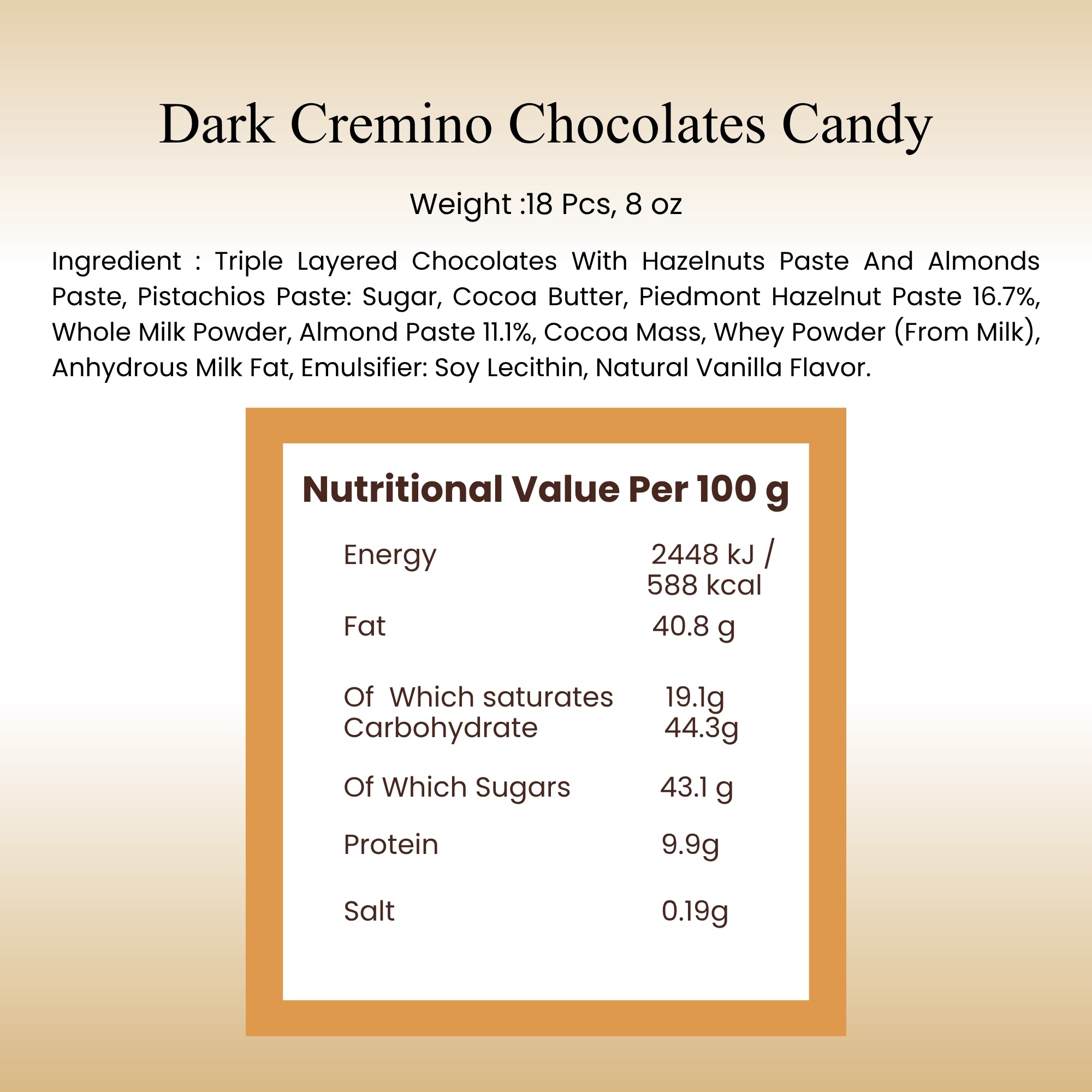 Andy Anand Italian Cremino Chocolate Assortment, 18 pc, 8 oz – Gluten-Free, 60% Cocoa Butter, Authentic Italian, Birthday & Holiday Gift Box