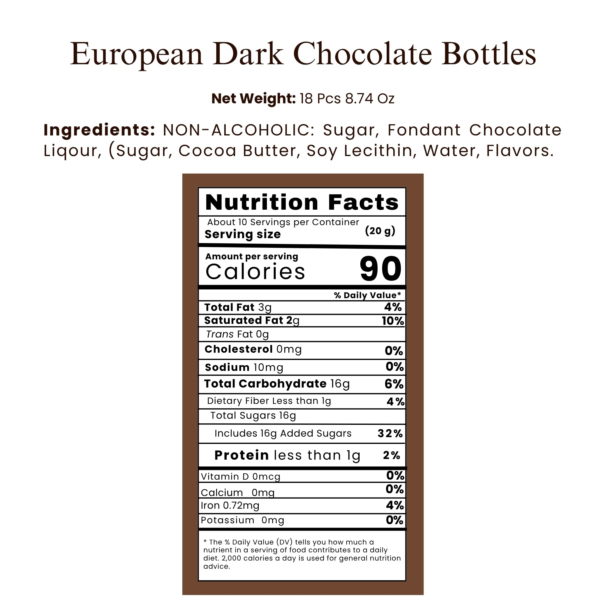 Andy Anand Liquor-Filled Chocolate Bottles, Beer Flavor, 18 pc – Vegan, 60% Cocoa Butter, Non-Alcoholic, Birthday & Holiday Gourmet Gift Box