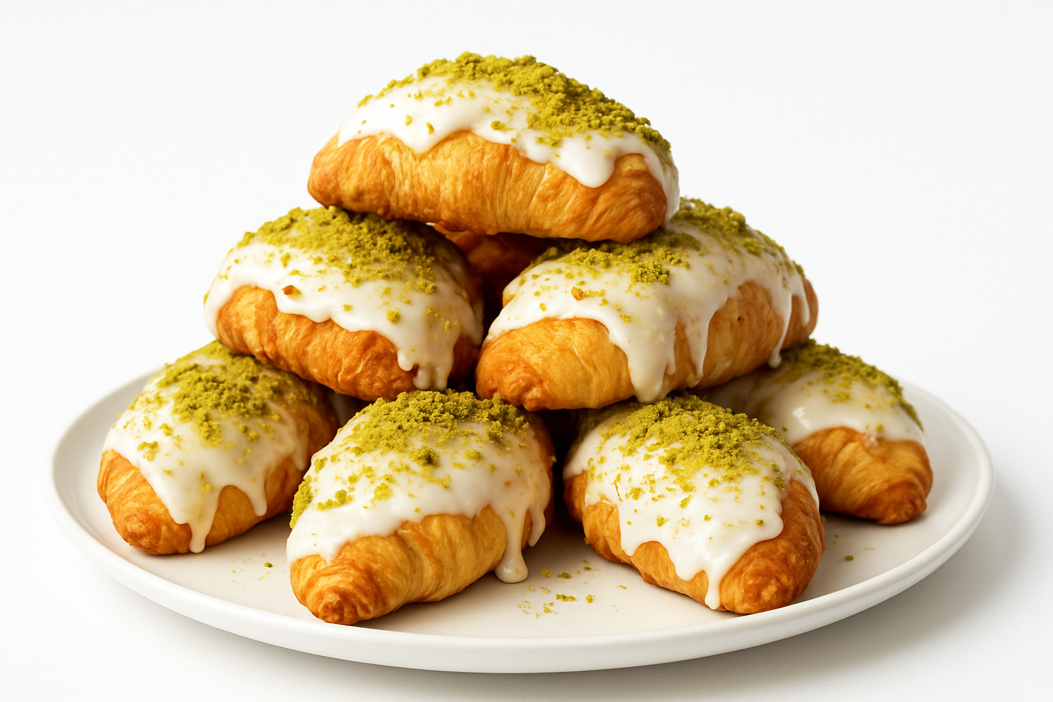 Andy Anand White Chocolate Pistachio Croissants (10 pc, 2 lbs) | Hand-Baked Pastry | Local SoCal Bakery