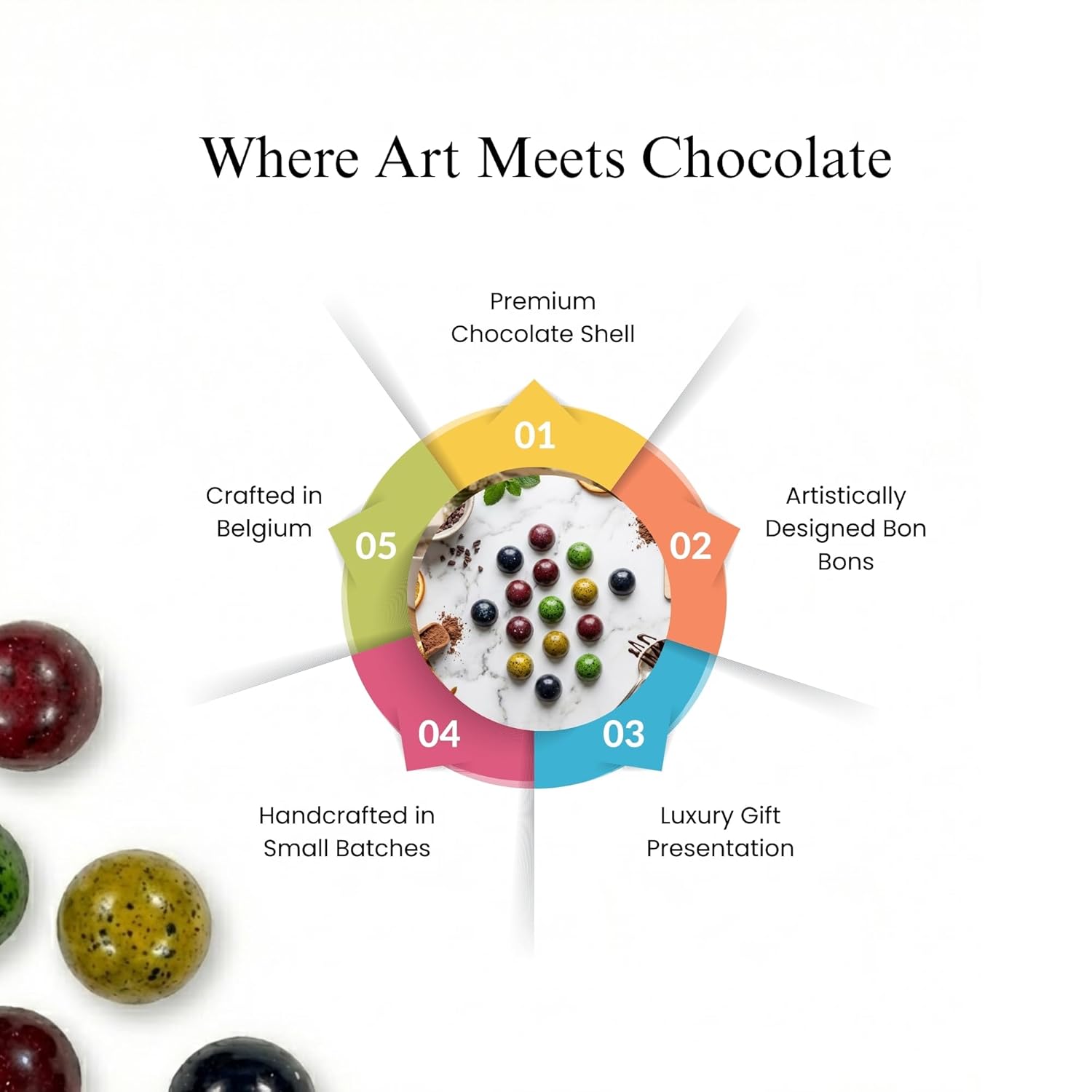 Andy Anand Monet Chocolate Bonbons Gift Box (25 pc, 6.52 oz) | Gluten-Free Truffles & Pralines | Local SoCal Chocolatier