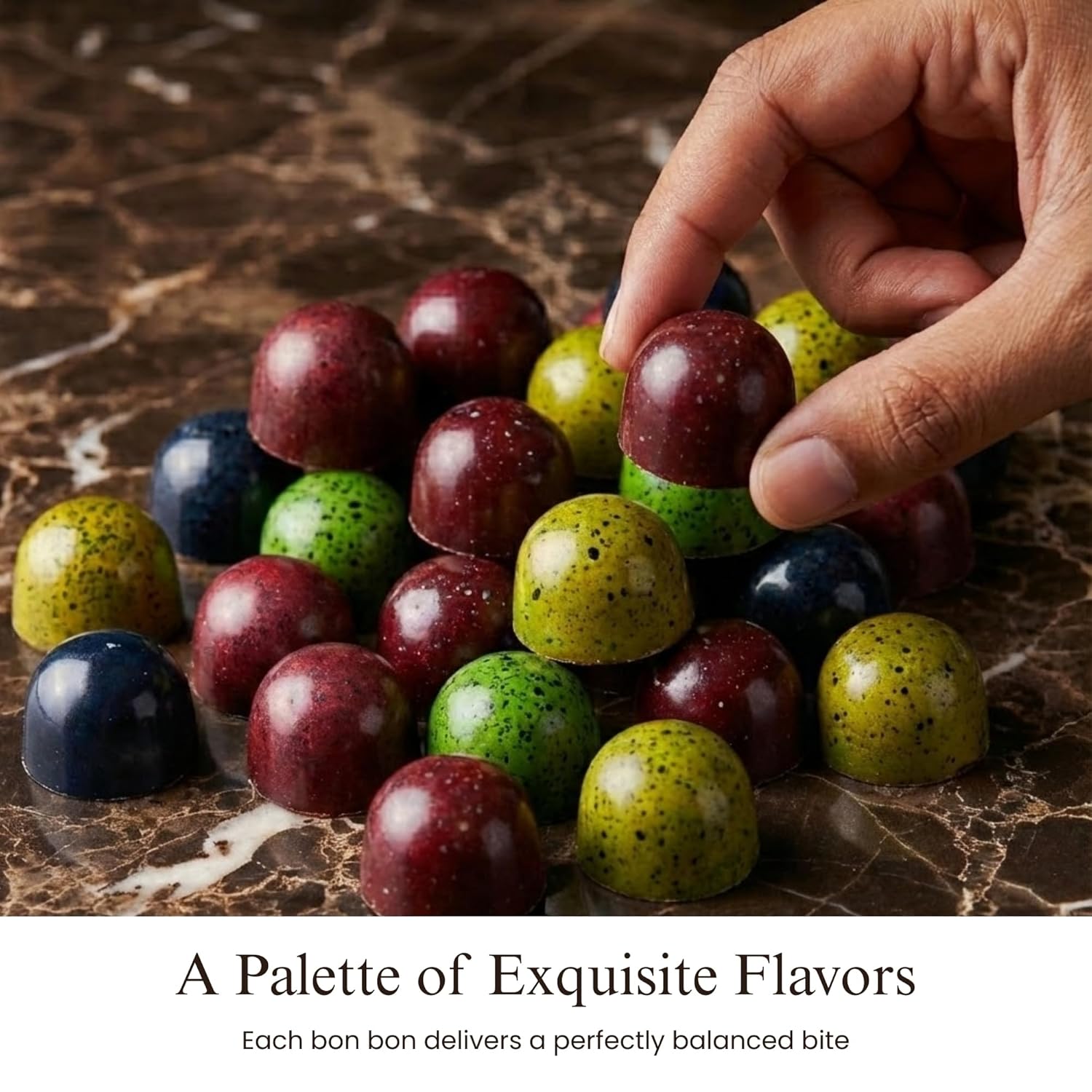 Andy Anand Monet Chocolate Bonbons Gift Box (25 pc, 6.52 oz) | Gluten-Free Truffles & Pralines | Local SoCal Chocolatier