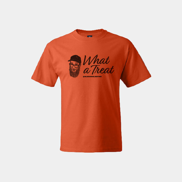 Kevmo's "What A Treat" (ORANGE) Expressive Short-Sleeve T-Shirt