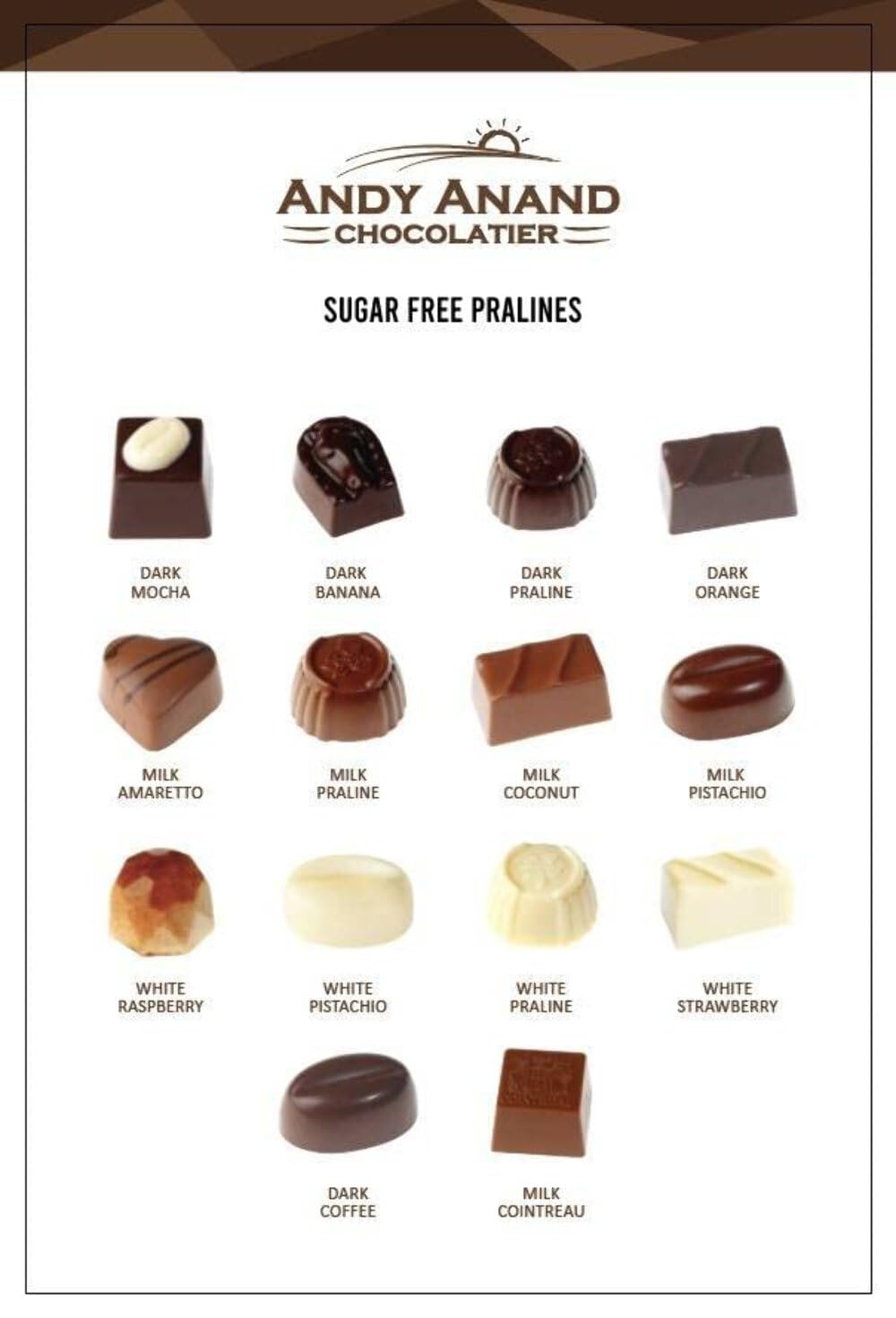Andy Anand Sugar-Free Belgian Chocolate Truffles (48 pc) | 60% Cocoa Butter, Sugar-Free & Keto | Local SoCal Chocolatier