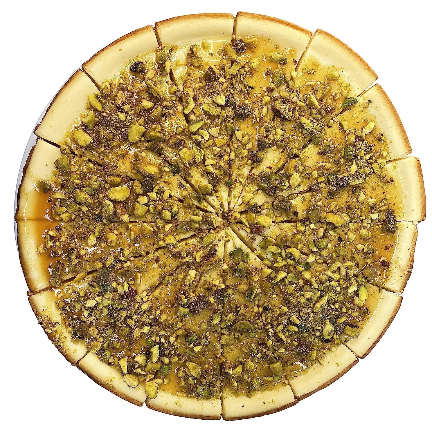 Andy Anand Caramel Pistachio Cheesecake, 9-Inch, 2 lb – Freshly Baked, Real California Cream Cheese, No Preservatives, Birthday Gift Box