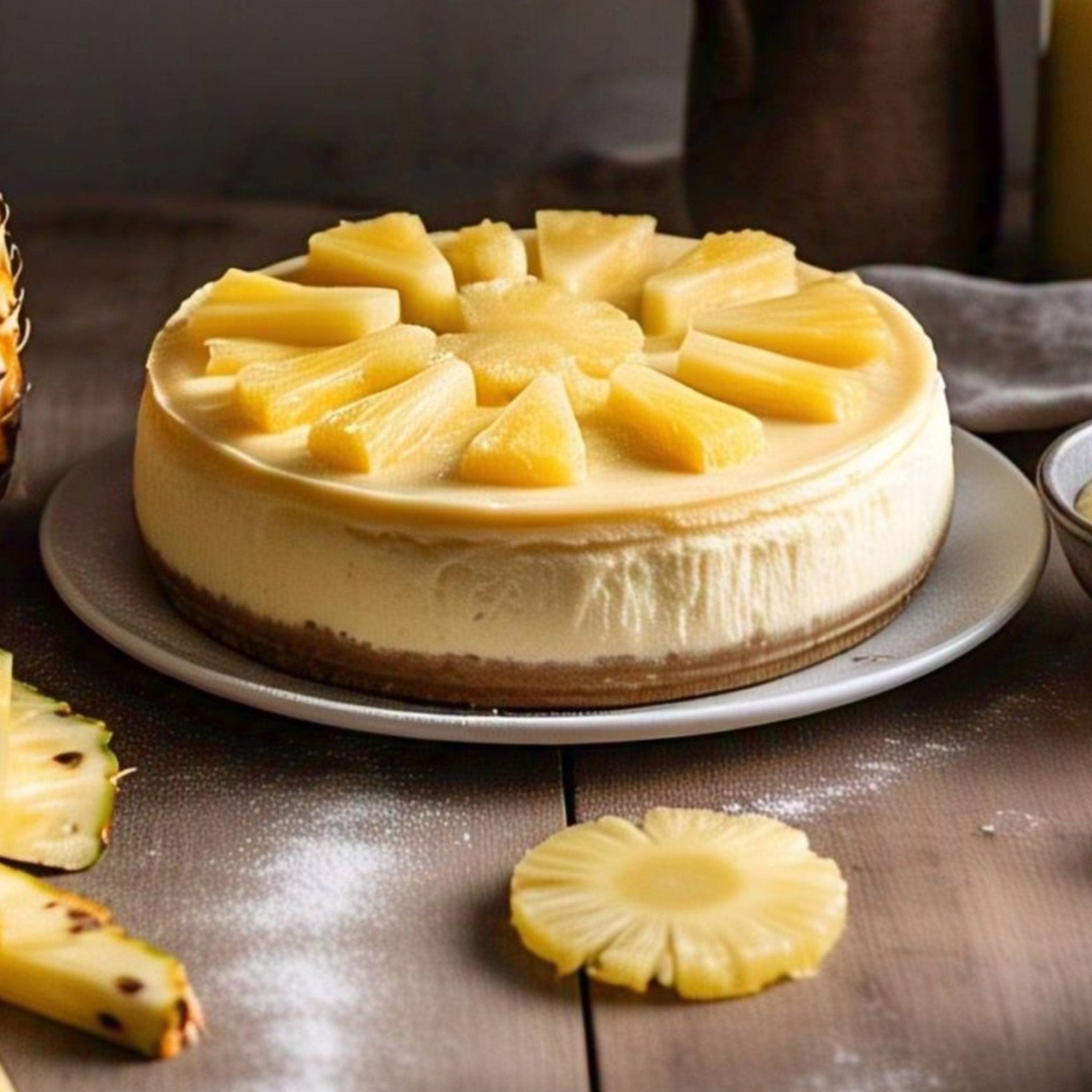 Andy Anand Sugar-Free Pineapple Cheesecake, 9-Inch, 2.6 lb – Diabetic-Friendly, No Preservatives, Fresh California Cream Cheese Gift Box