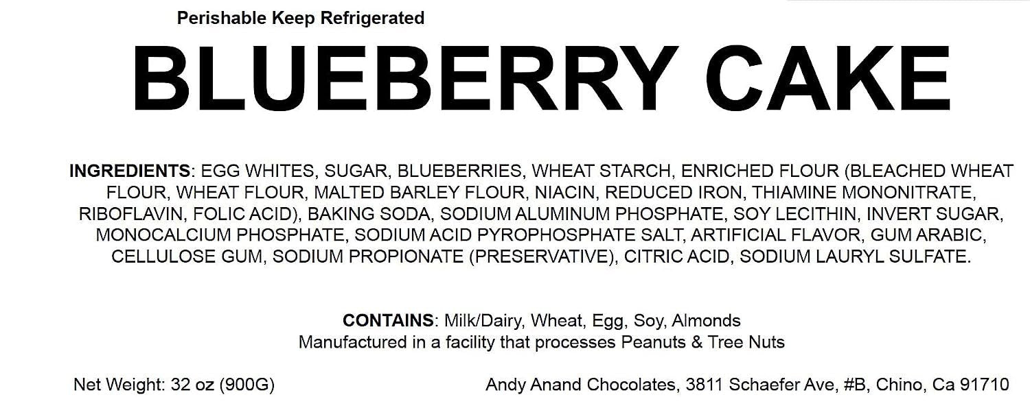 Andy Anand Traditional Blueberry Cake, 9-Inch, 2 lb – Fresh Bakery Dessert, Real Blueberries, Gourmet Birthday & Celebration Gift Delivery