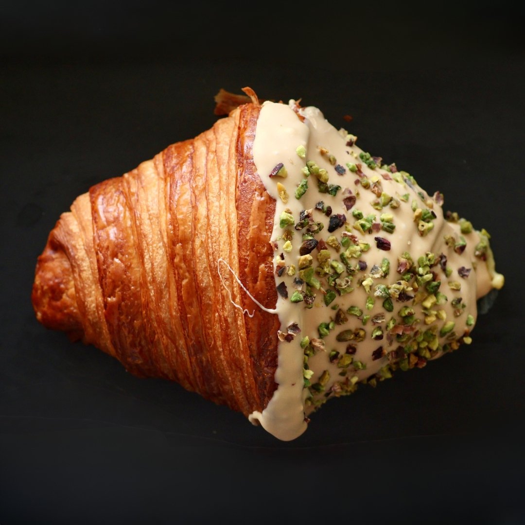 Andy Anand White Chocolate Pistachio Croissants (10 pc, 2 lbs) | Hand-Baked Pastry | Local SoCal Bakery